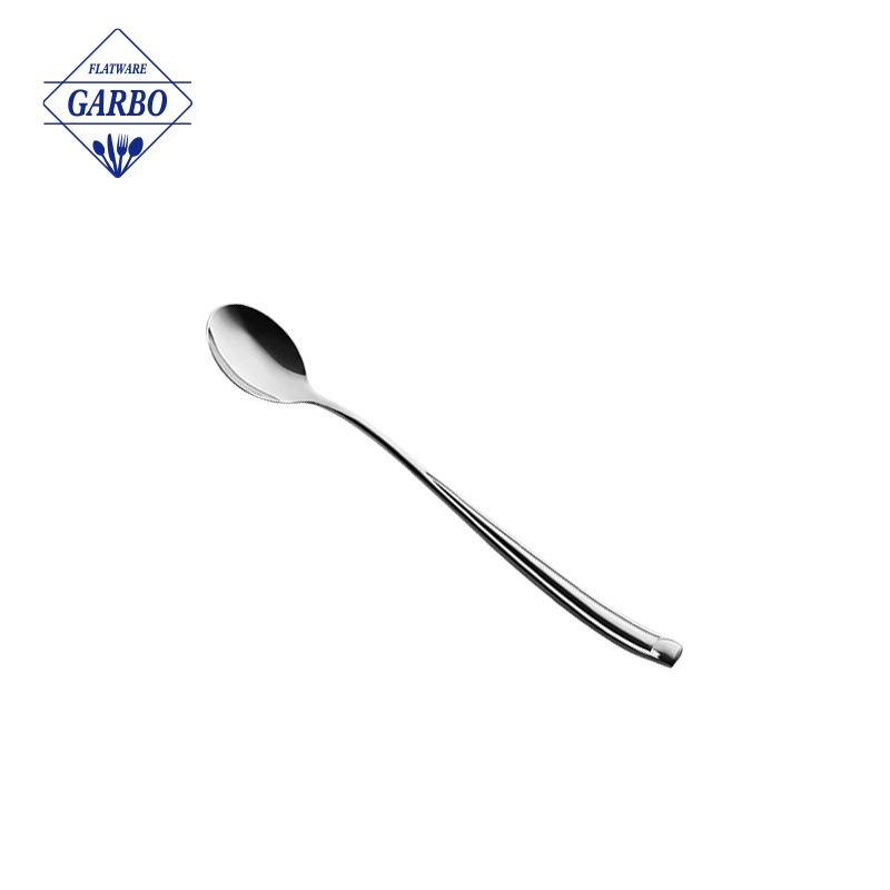 High-Quality Full Steel Silver Stainless Steel Dessert Spoon European and American Hot-Selling 