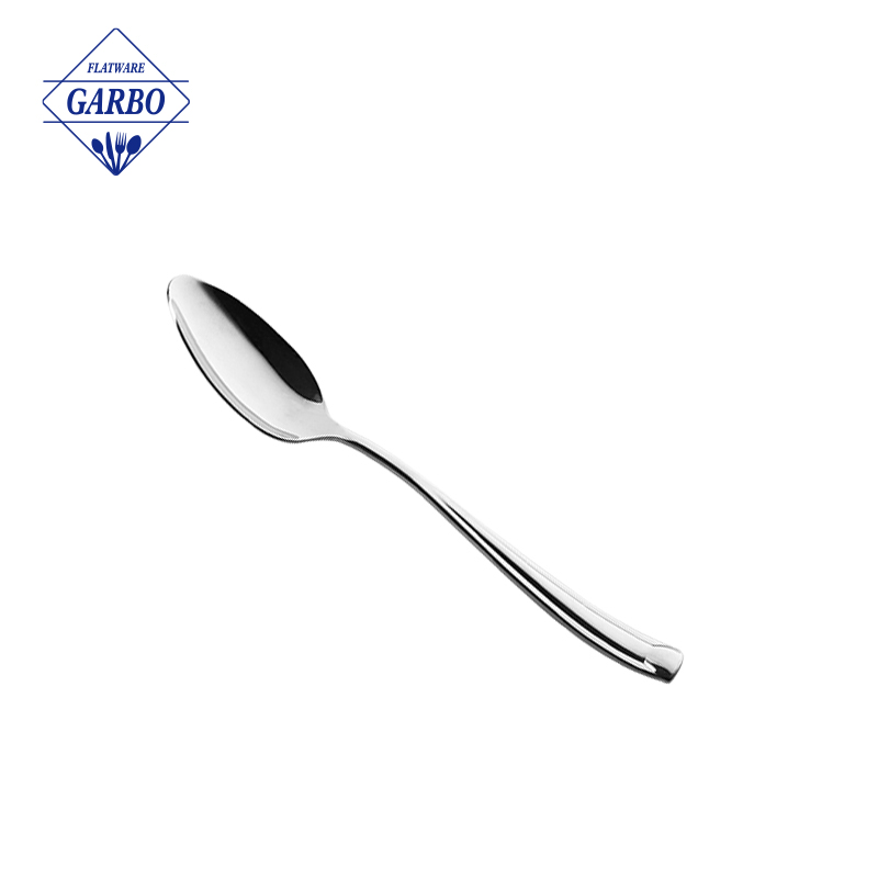High-Quality Full Steel Silver Stainless Steel Dessert Spoon European and American Hot-Selling 