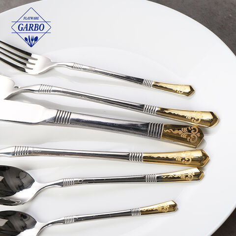 Factory Vintage Design Gold Plated Handle Top Sale Cutlery Set