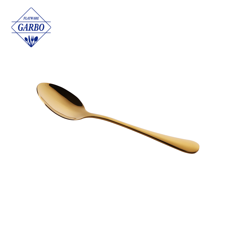 2024 Stock available titanium golden dinner spoon wholesale market sa Korea