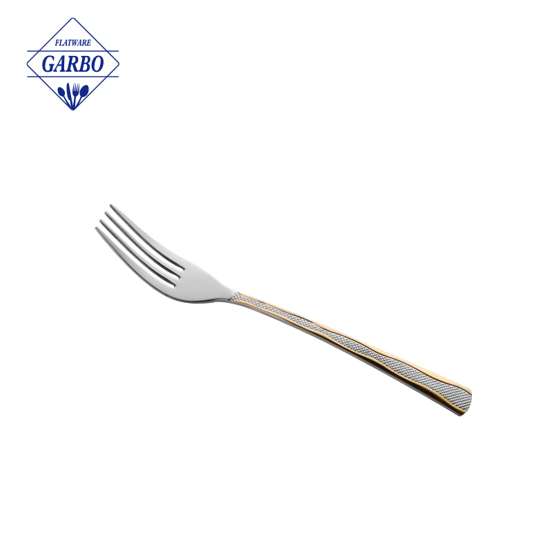 410SS electroplating handle dinner fork with high polish 
