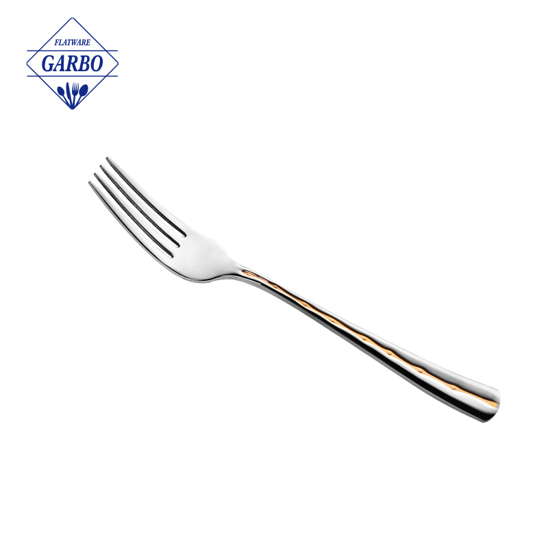 410SS electroplating handle dinner fork with high polish 