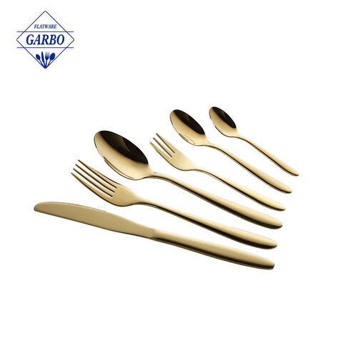 Wholesale 6pcs gold cutlery set for wedding