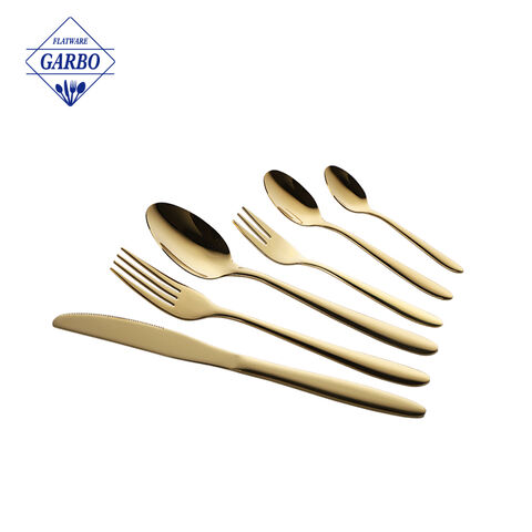 أطقم أدوات مائدة ذهبية مكونة من 5 قطع مع مصنع الصين 401ss