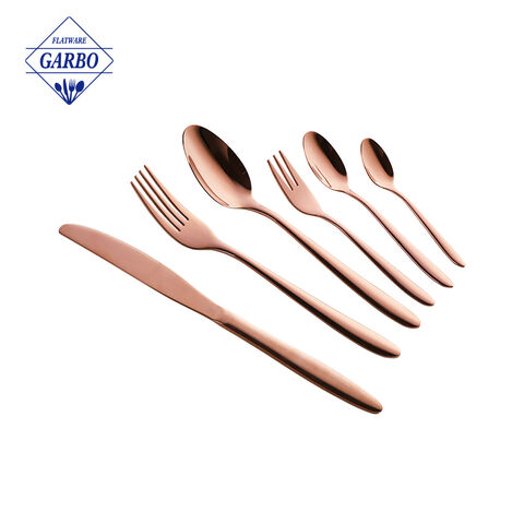 Golden 5pcs cutlery sets with 401ss China factory 