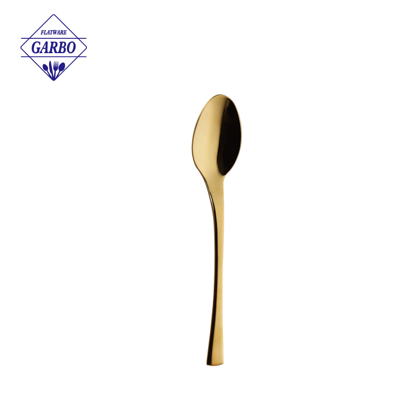 China factory direct sale stainless steel salad fork with gold plated handle