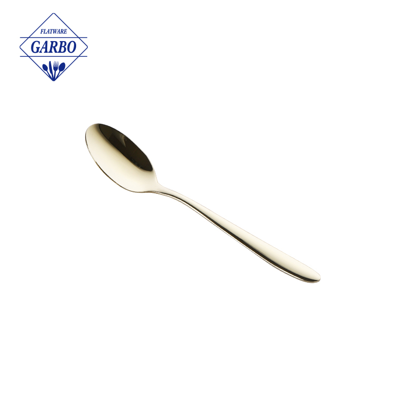 Wholesale Amazon Hot Selling Golden Stainless Steel Dinner Dessert Teaspoon