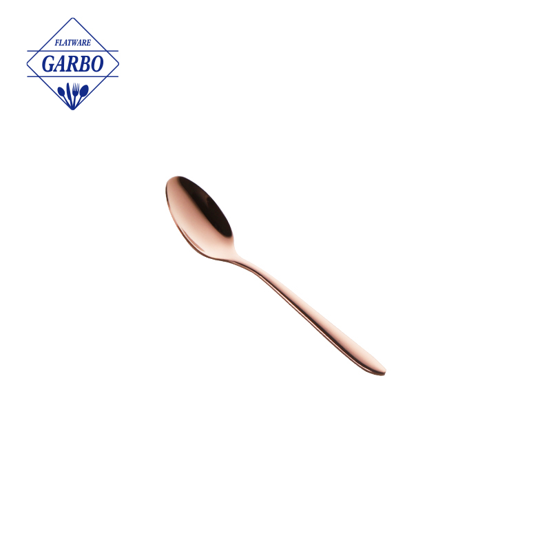 Wholesale Amazon Hot Selling Golden Stainless Steel Dinner Dessert Teaspoon