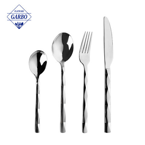 2024 NEW ARRIVAL SILVERWARE STAINLESS STEEL CUTLERY WITH SPECIAL DIAMOND HANDLE 