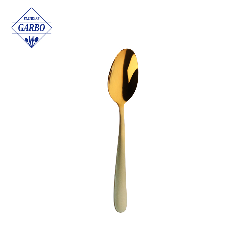 Factory New Design Beautiful with Gradient Color Handle Dinner Spoon Teaspoon