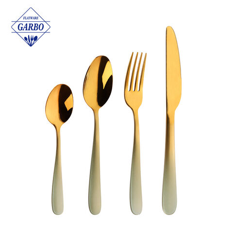 4pcs golden Amazon popular stainless steel cutlery set