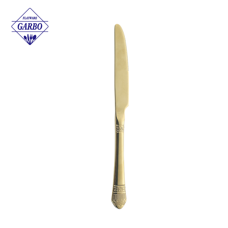 Eco-friendly China Wholesale 4 PCS Ion Plating Gold Color Stainless Steel Cutlery Set