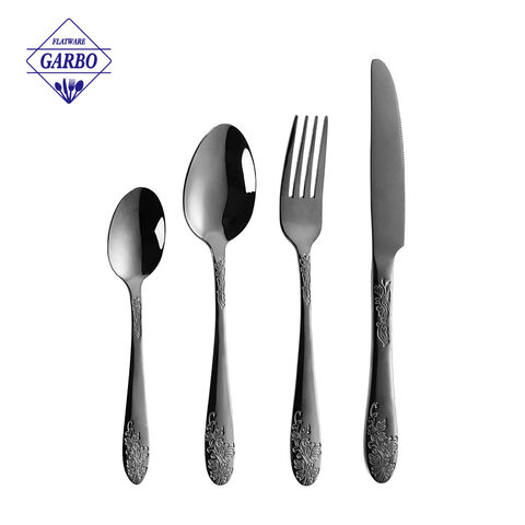 Matingkad na kulay Purple stainless steel set ng 5pcs cutlery set