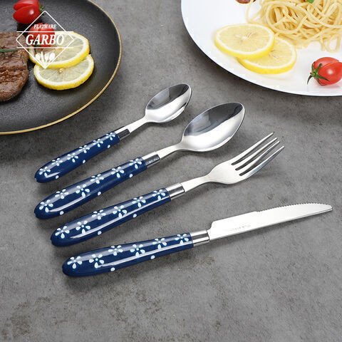 China supplier 410ss cutlery sets with plastic handle 