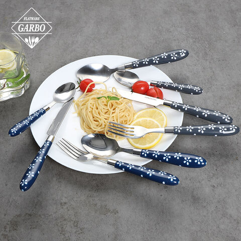 Factory new design  410ss cutlery sets with plastic handle  