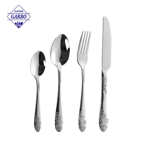 Silver Color Stainless Steel Flatware Set of 4pcs