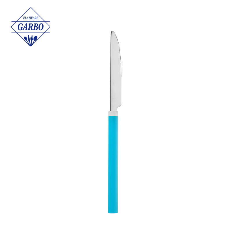 Factory Cheap Cutlery Sets with Blue Plastic Handle in China