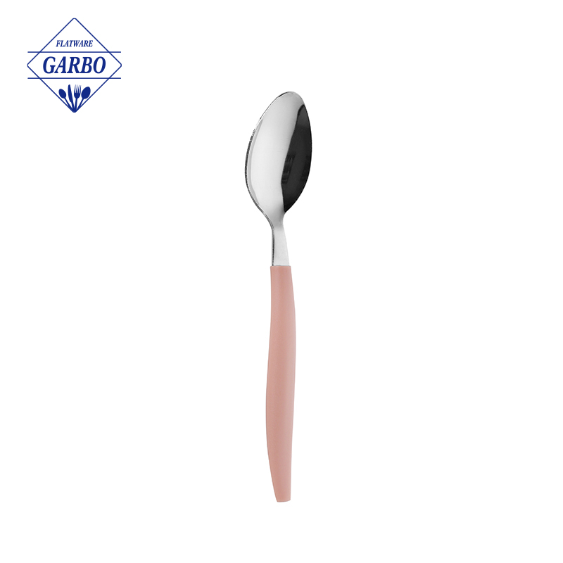 Wholesale 4PCS Wholesale 4PCS Stainless Steel Flatware Set with Cute Pink Color Plastic Handle