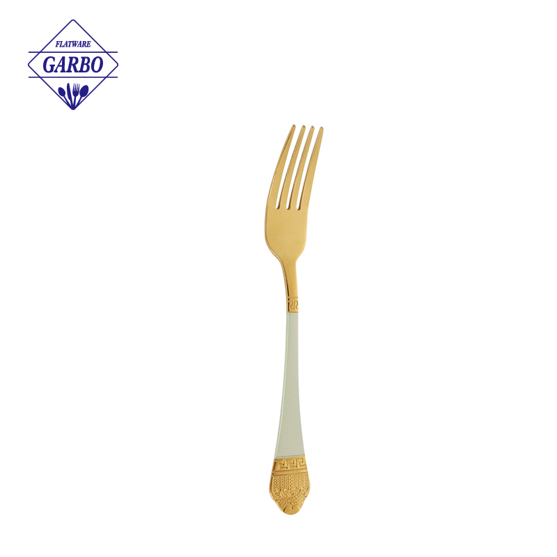 China Factory Special Vintage Handle Golden Stainless Steel Fork