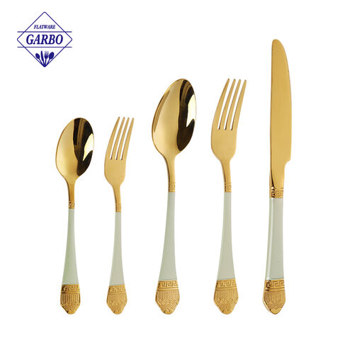 China Factory Special Vintage Handle Golden Stainless Steel Fork