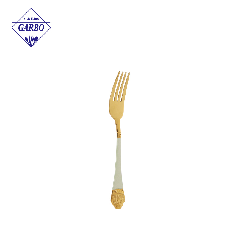 China Factory Special Vintage Handle Golden Stainless Steel Fork