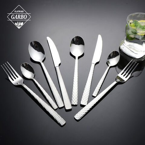 2024 New design silver stainless steel cutlery set with Small block handle