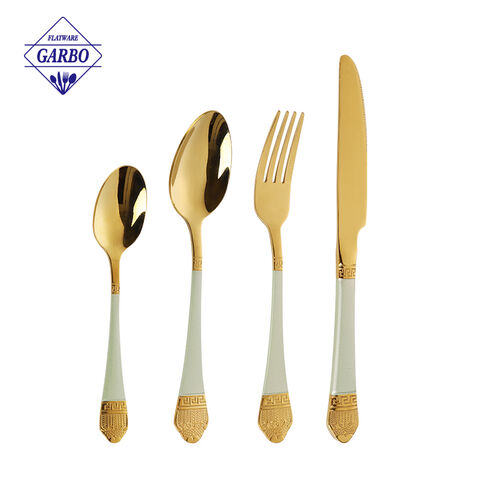 Food Grade Stainless Steel Dinner Spoons with Luxury Gold PVD
