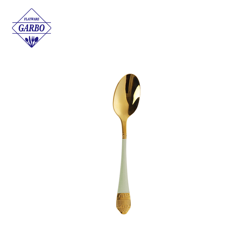 Food Grade Stainless Steel Dinner Spoons with Luxury Gold PVD