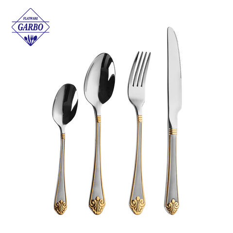 China Produce Dinner Knife with 410SS Gold Plating for Wholesalers