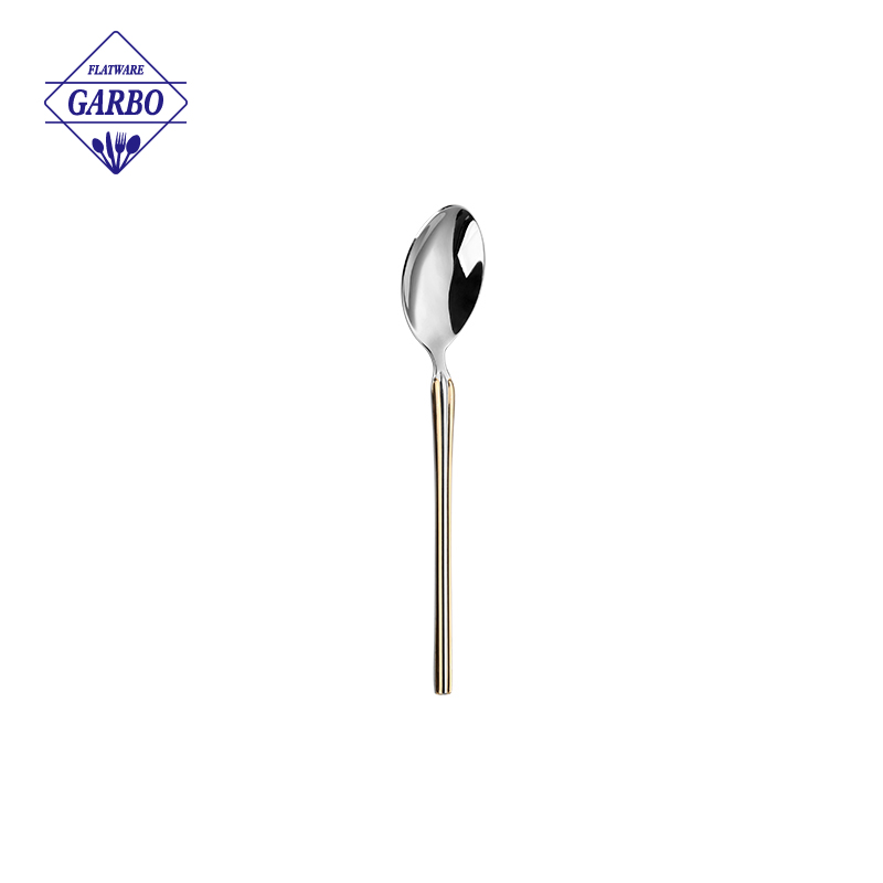 201ss Premium polished Stainless steel fruit fork set with gold plated handle