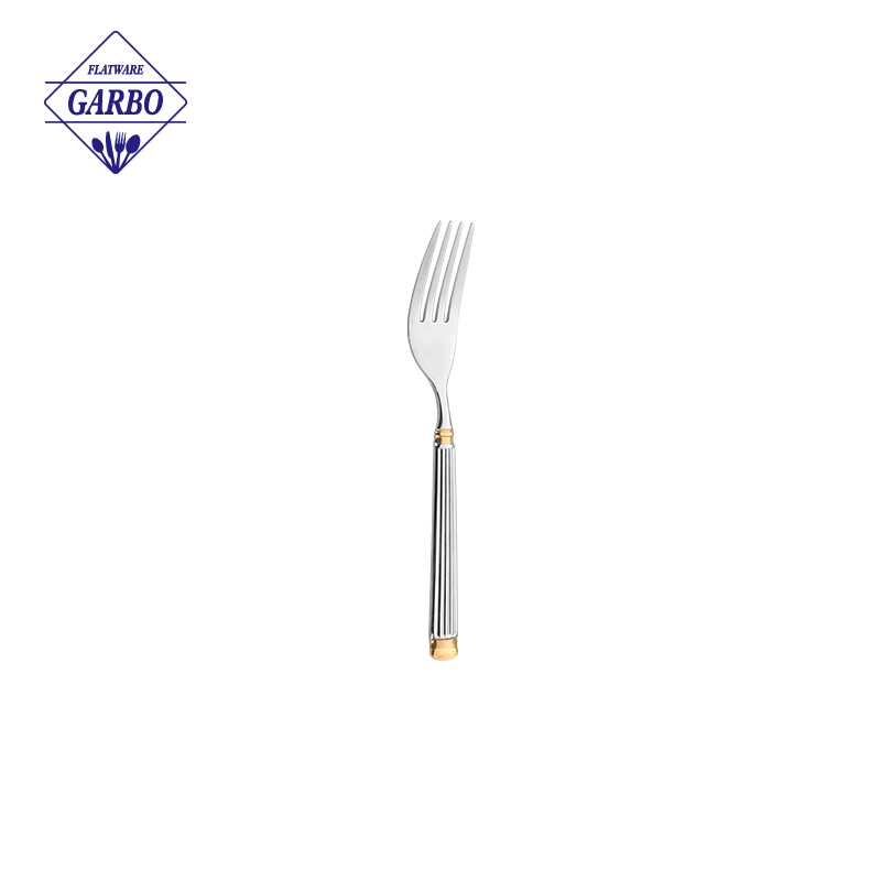Mirror Polish Handmade 201 Material Stainless Steel Flatware Sets with Golden Design