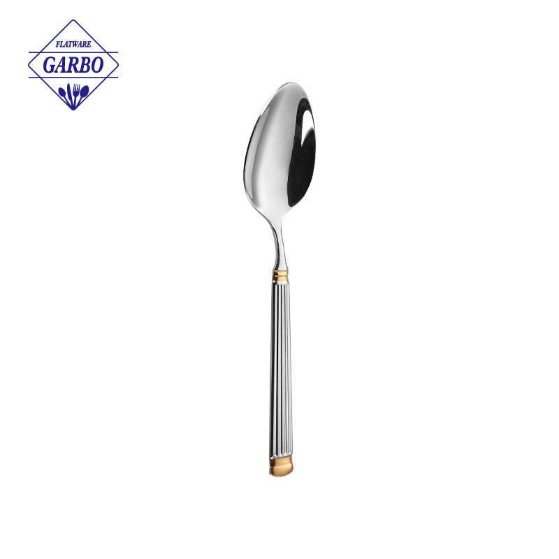 Mirror Polish Handmade 201 Material Stainless Steel Flatware Sets with Golden Design