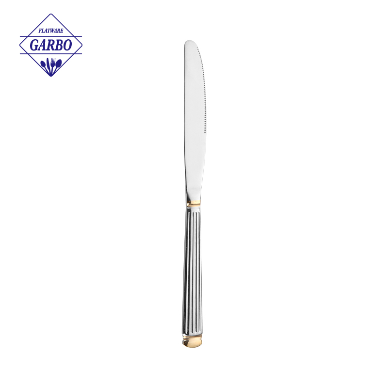 Mirror Polish Handmade 201 Material Stainless Steel Flatware Sets with Golden Design