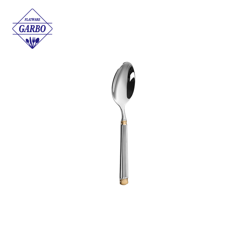 Mirror Polish Handmade 201 Material Stainless Steel Flatware Sets with Golden Design