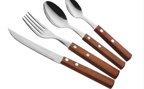 Hot Selling Wooden Handle Stainless Steel Cutlery in European