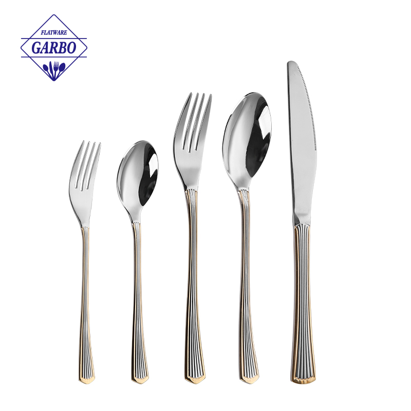 Luxury 5-Piece Gold Cutlery Set with High Quality Stainless Steel manufacturers