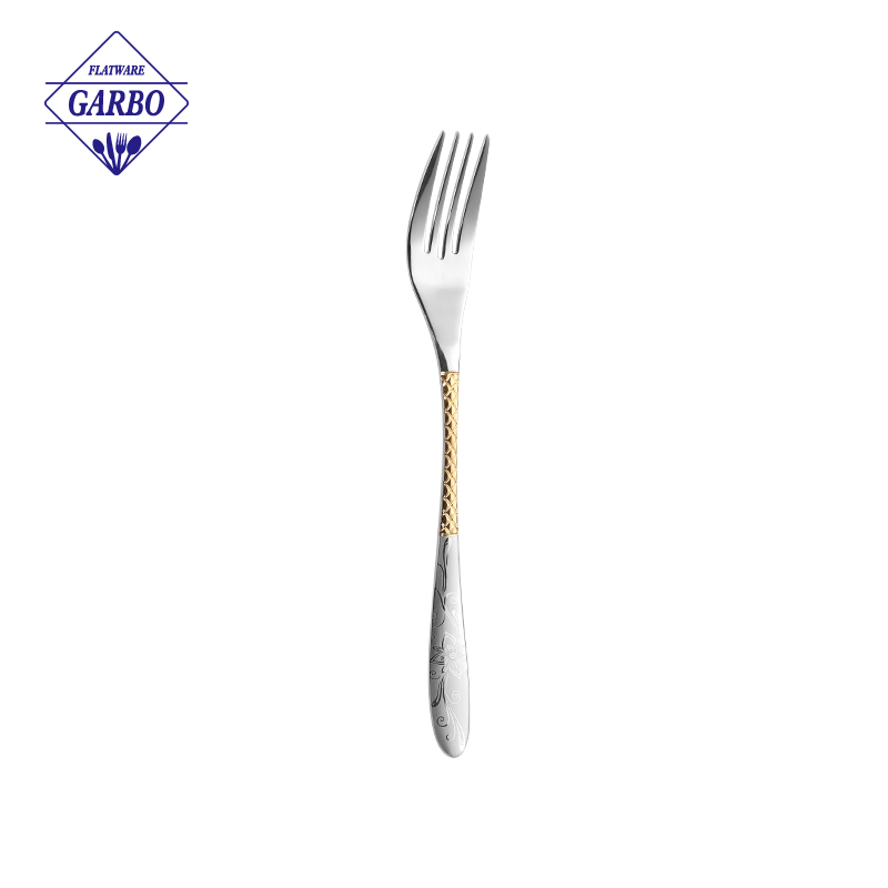 Luxury Mirror Polish 201 Material Stainless Steel Cutlery Sets with Golden Design