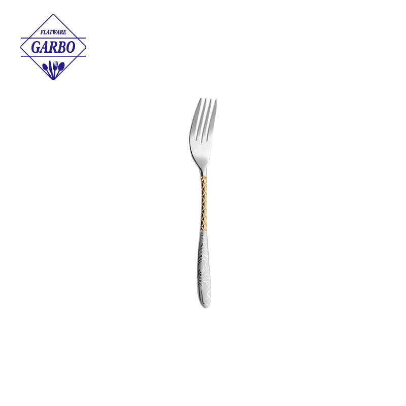 Luxury Mirror Polish 201 Material Stainless Steel Cutlery Sets with Golden Design