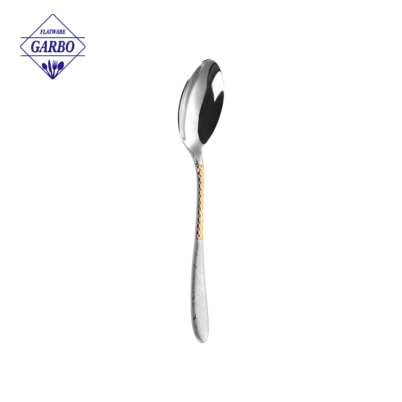 Luxury Mirror Polish 201 Material Stainless Steel Cutlery Sets with Golden Design