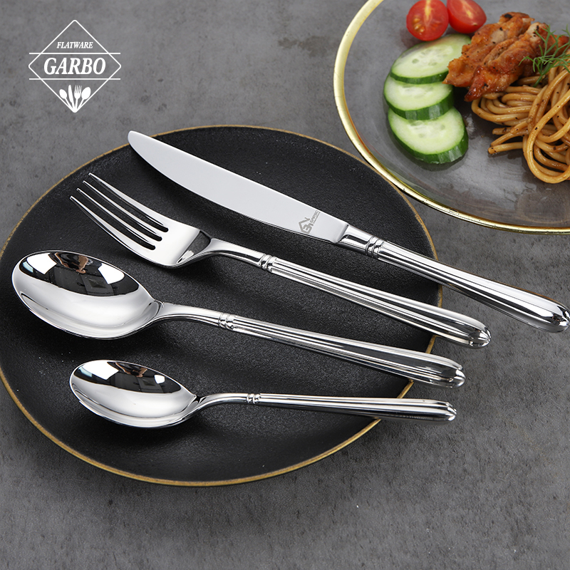 Manufacturer Premium Quality 304(18/10) Stainless Steel Cutlery with Cylindrical Vertical Handle