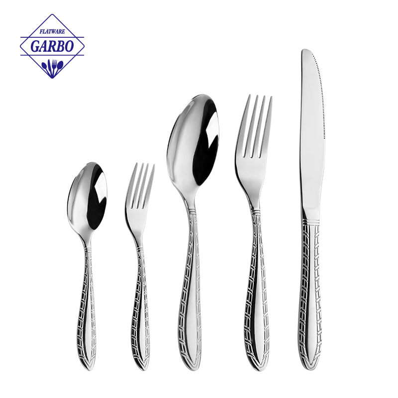 18/10 Hotel Flatware Bulk Cutlery Thick Handle Silverware 4pcs Stainless Steel Cutlery Set for kitchen wholesale