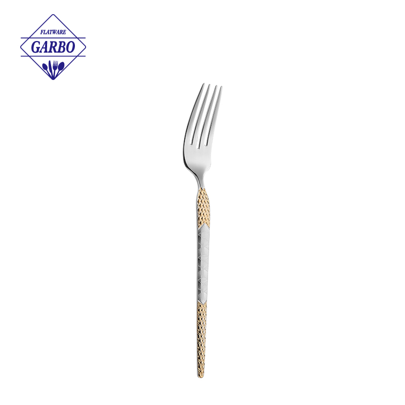 Wholesale Silvery 201 Stainless Steel Dinner Fork with Vintage Handle
