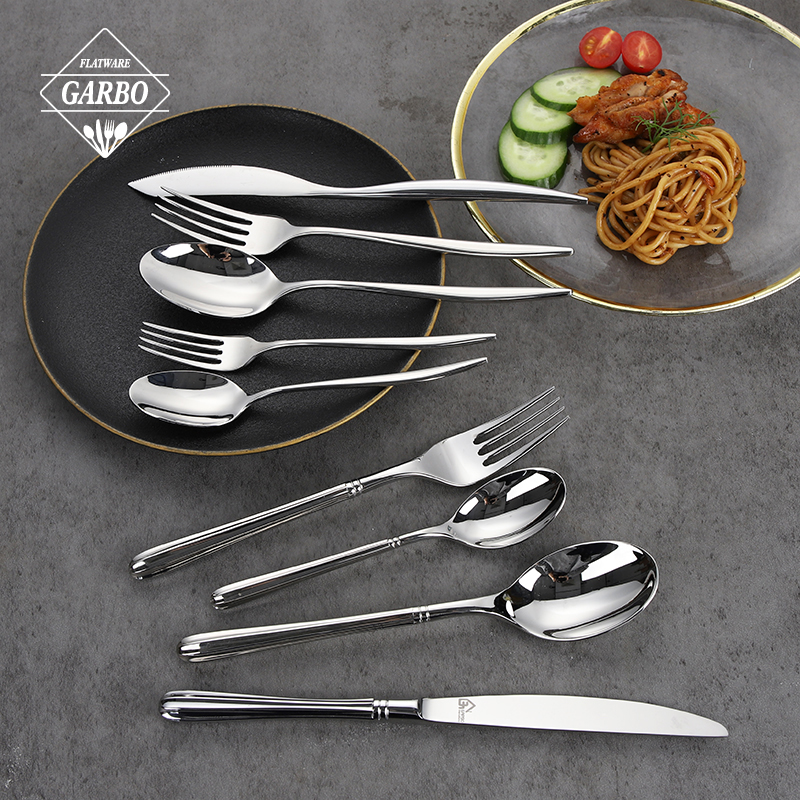 4pcs 18/10 Stainless Steel Dinner Cutlery Set High-end Silver Flatware