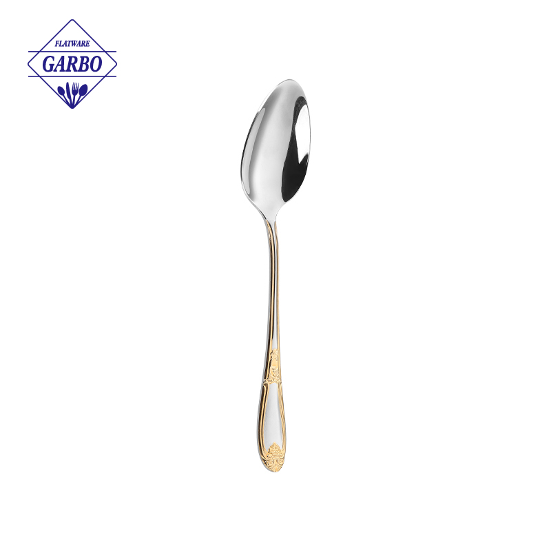Arabic Market Popular Table Spoon with Gold Plating Handle