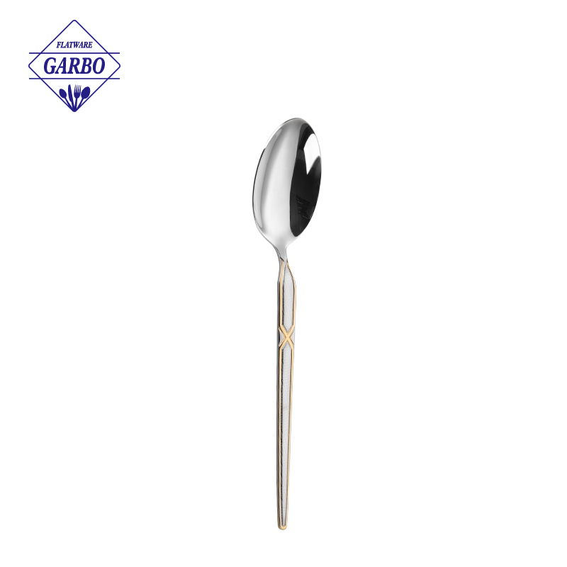 Arabic Market Popular Table Spoon with Gold Plating Handle