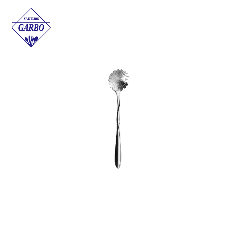 high quality Sliver coffee spoon with sunflower shape manufacturing companies in Turkey