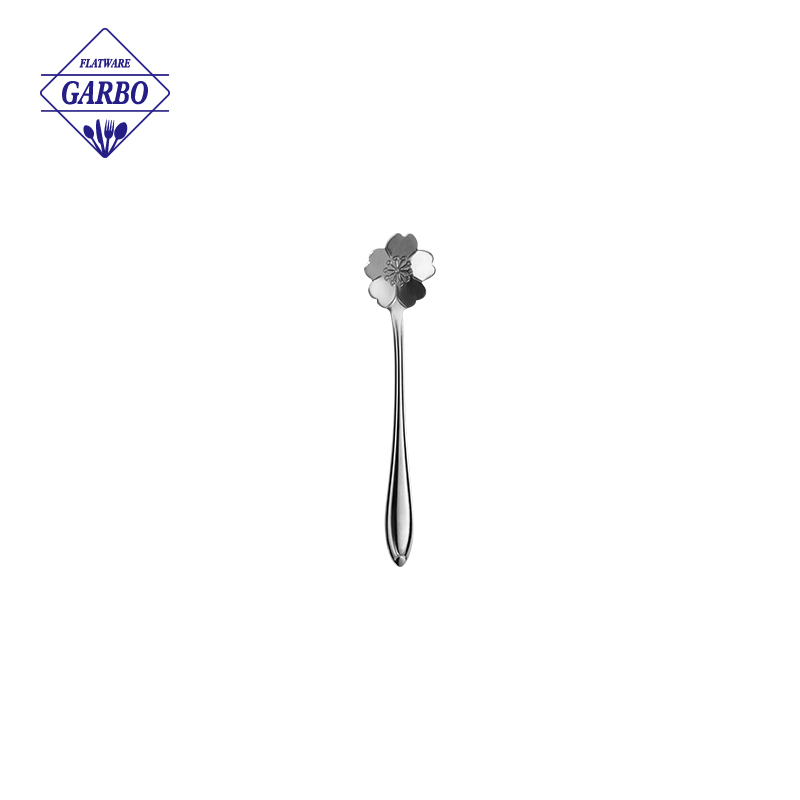 high quality Sliver coffee spoon with sunflower shape 