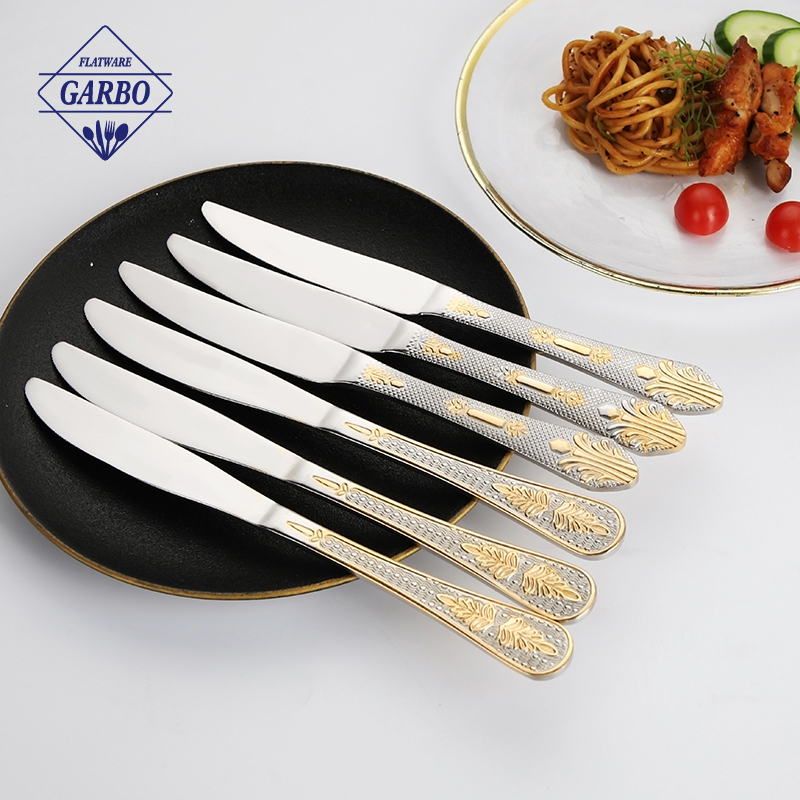 Elegant Gold-Plated Handle Stainless Steel Dinner Spoon for Fine Dining