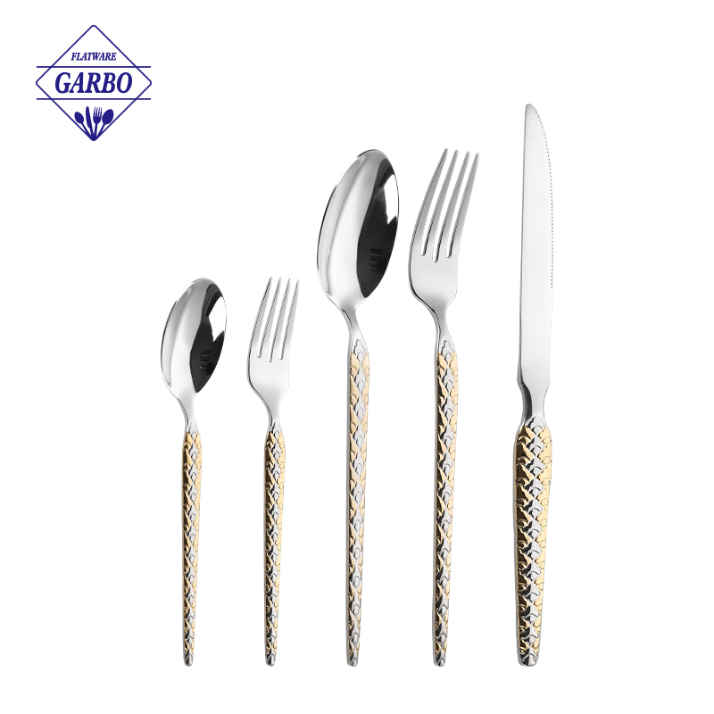 stainless steel cutlery factory in Brazil Arabic Market Popular Gold Plating Mirror Polish Stainless Steel Cutlry