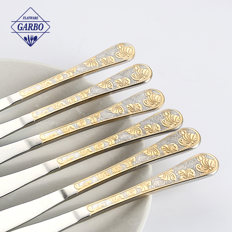 Godlen 24pcs cutlery sets with stand luxury  hot sale faltware 